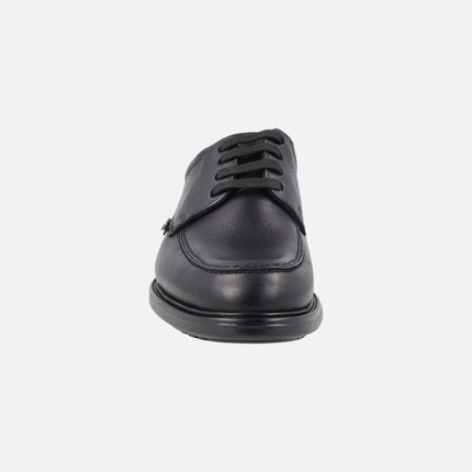 Men's black leather lace-up shoes with Wateradapt membrane