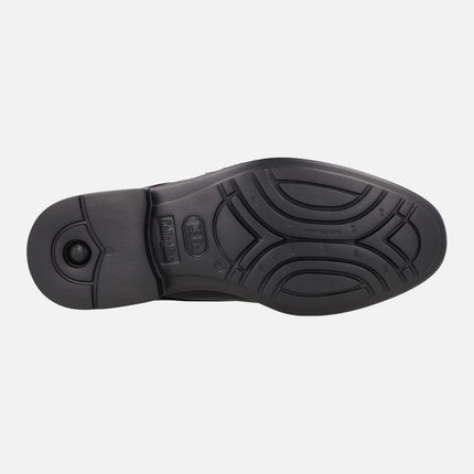 Men's black leather lace-up shoes with Wateradapt membrane