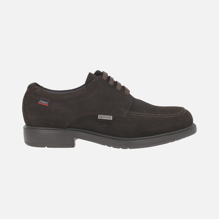 Lace-up shoes in brown suede for men with Wateradapt membrane