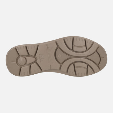 Men's leather sneakers with elastic laces