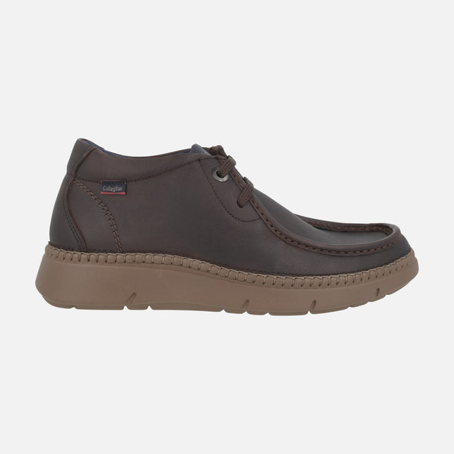 NOBU wallabee style men's lace-up leather shoes