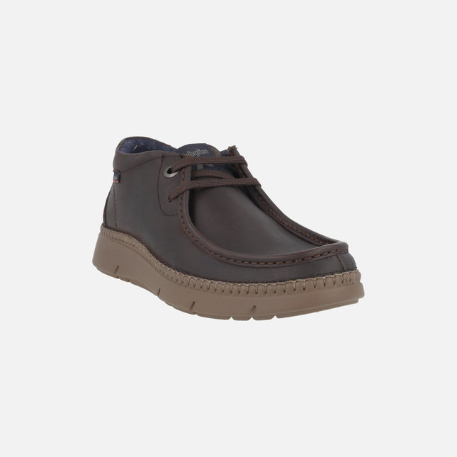 NOBU wallabee style men's lace-up leather shoes