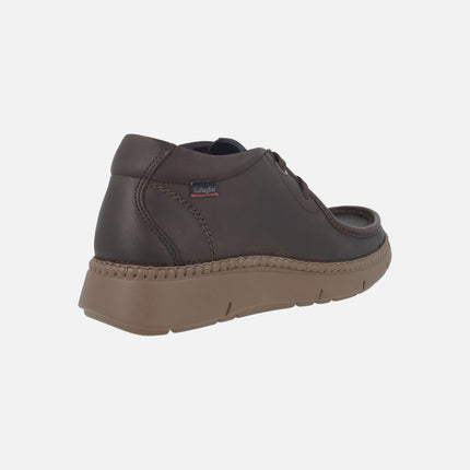 NOBU wallabee style men's lace-up leather shoes