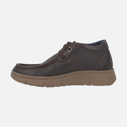 NOBU wallabee style men's lace-up leather shoes