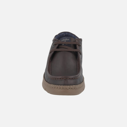 NOBU wallabee style men's lace-up leather shoes