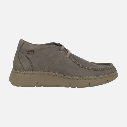 NOBU wallabee style men's lace-up leather shoes