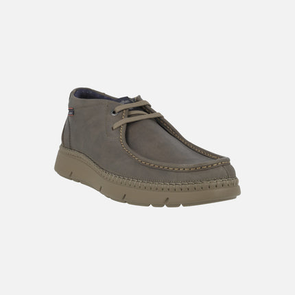 NOBU wallabee style men's lace-up leather shoes
