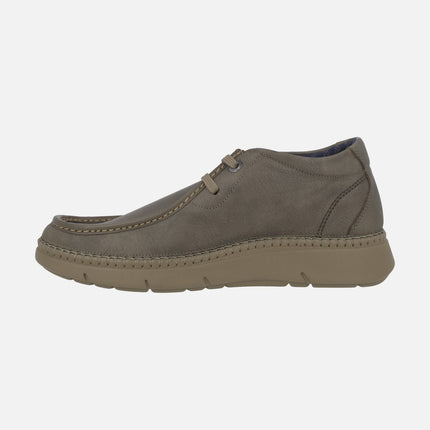 NOBU wallabee style men's lace-up leather shoes