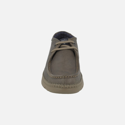 NOBU wallabee style men's lace-up leather shoes