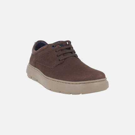 Zapatos de cordones para hombre línea ADAPTABLE en piel nobuck marrón