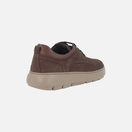 Zapatos de cordones para hombre línea ADAPTABLE en piel nobuck marrón