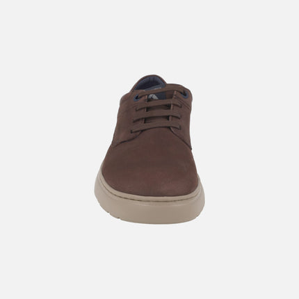 Zapatos de cordones para hombre línea ADAPTABLE en piel nobuck marrón