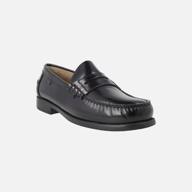 Moccasins with mask for men in black Florentic with EXTRALIGHT sole
