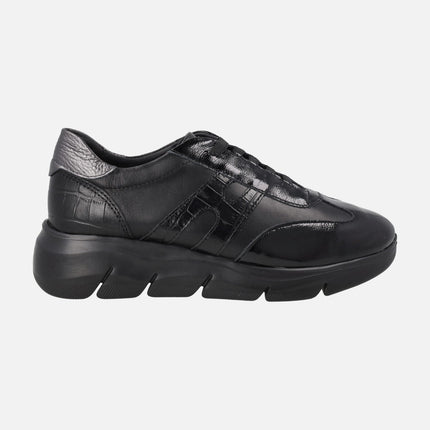 Combined sneakers in Black with elastic closure