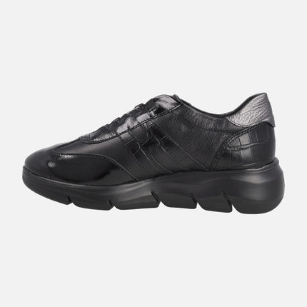 Combined sneakers in Black with elastic closure