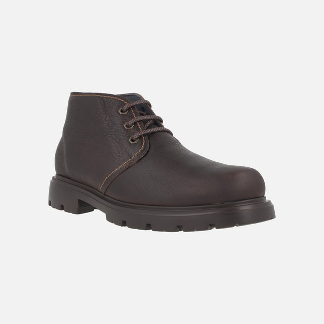 Botas marrones de cordones en piel marron con suela GumLight