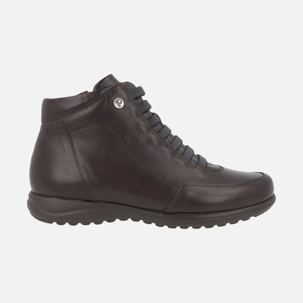 Botines confort de piel con elásticos y cremallera