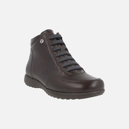 Botines confort de piel con elásticos y cremallera