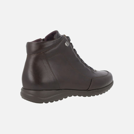 Botines confort de piel con elásticos y cremallera
