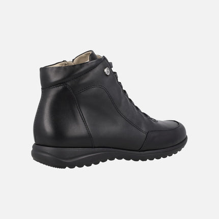 Botines confort de piel con elásticos y cremallera