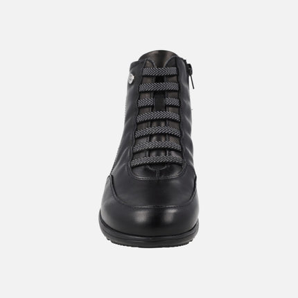 Botines confort de piel con elásticos y cremallera