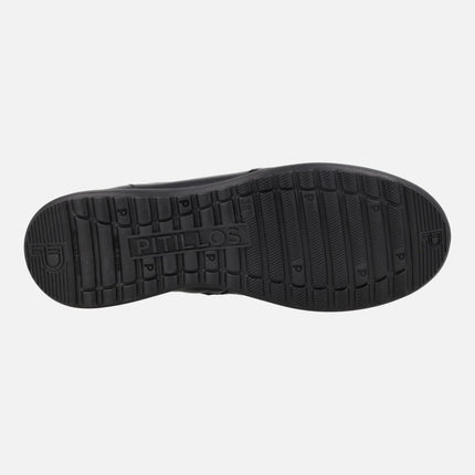 Botines confort de piel con elásticos y cremallera