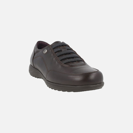Comfort leather sneakers with elastic laces