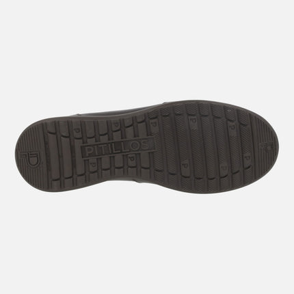 Comfort leather sneakers with elastic laces
