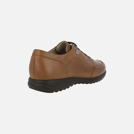 Zapatos deportivos confort de piel con gomas elásticas