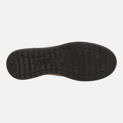 Zapatos deportivos confort de piel con gomas elásticas