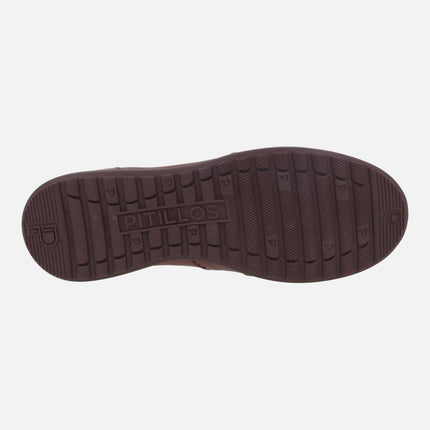 Zapatos deportivos confort de piel con gomas elásticas