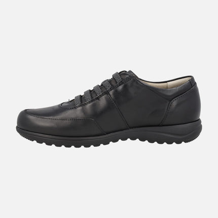 Zapatos deportivos confort de piel con gomas elásticas