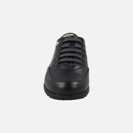 Zapatos deportivos confort de piel con gomas elásticas