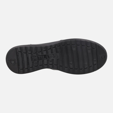 Zapatos deportivos confort de piel con gomas elásticas
