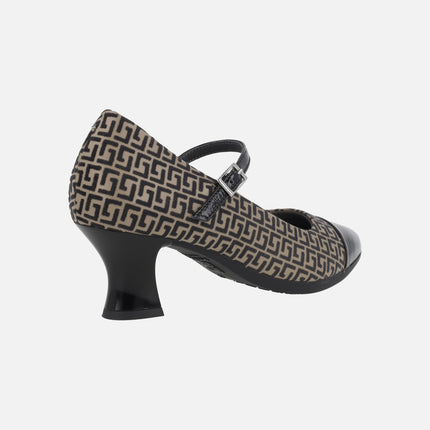 Printed Mary Jane style heels Black / mole