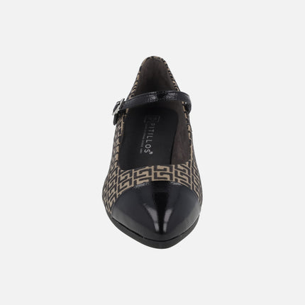 Printed Mary Jane style heels Black / mole