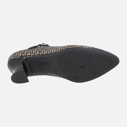 Printed Mary Jane style heels Black / mole