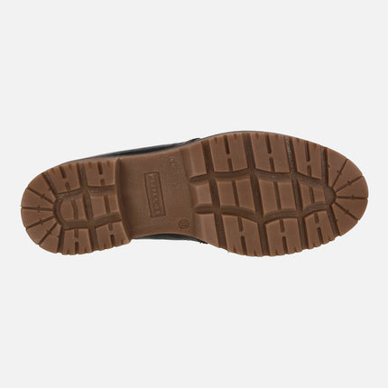 Botines confort en coco charol con cordones y forro de pelo