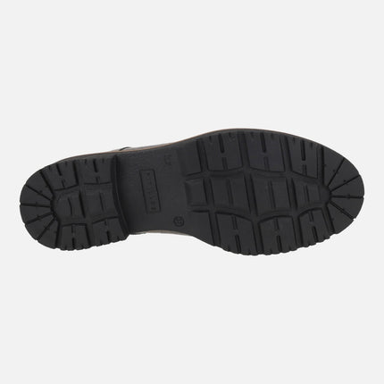 Zapatos de cordones para mujer en piel coco charol
