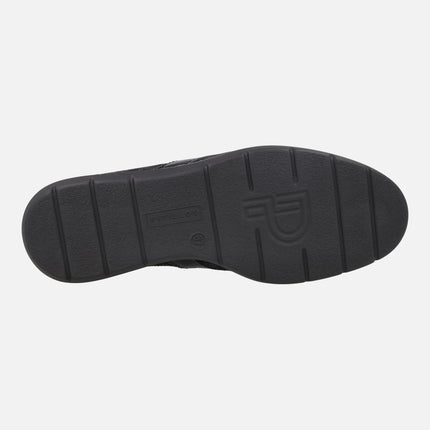 Zapatos negros de ANCHO ESPECIAL con elásticos laterales