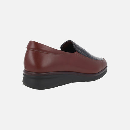 Comfort leather loafers with croco print