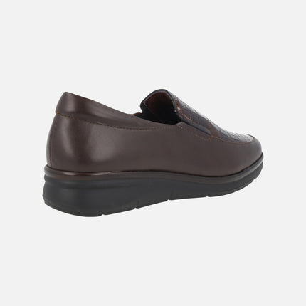 Comfort leather loafers with croco print