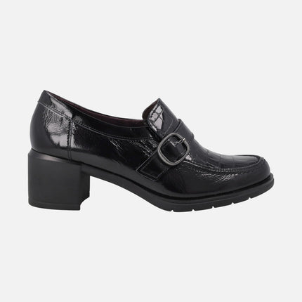 Mocasines de tacón con detalle de hebilla para mujer