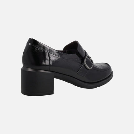 Mocasines de tacón con detalle de hebilla para mujer