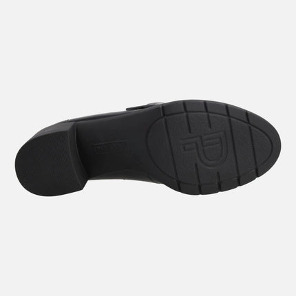 Mocasines de tacón con detalle de hebilla para mujer