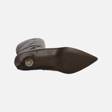 Botas altas de piel con punta afilada y tacón fino INVER