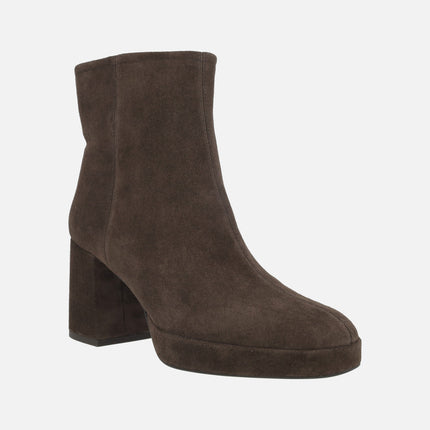 Suede ankle boots with high heel and platform MELVY_BS