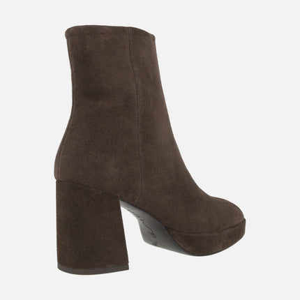 Suede ankle boots with high heel and platform MELVY_BS