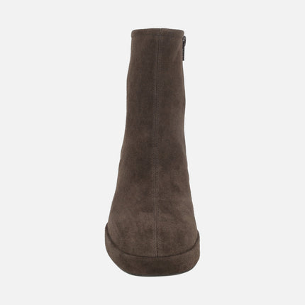 Suede ankle boots with high heel and platform MELVY_BS