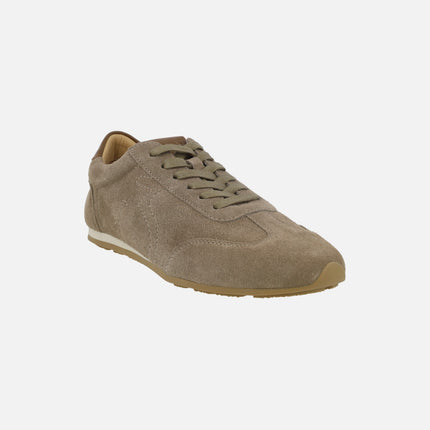 Zapatillas deportivas para mujer en piel serraje con suela fina